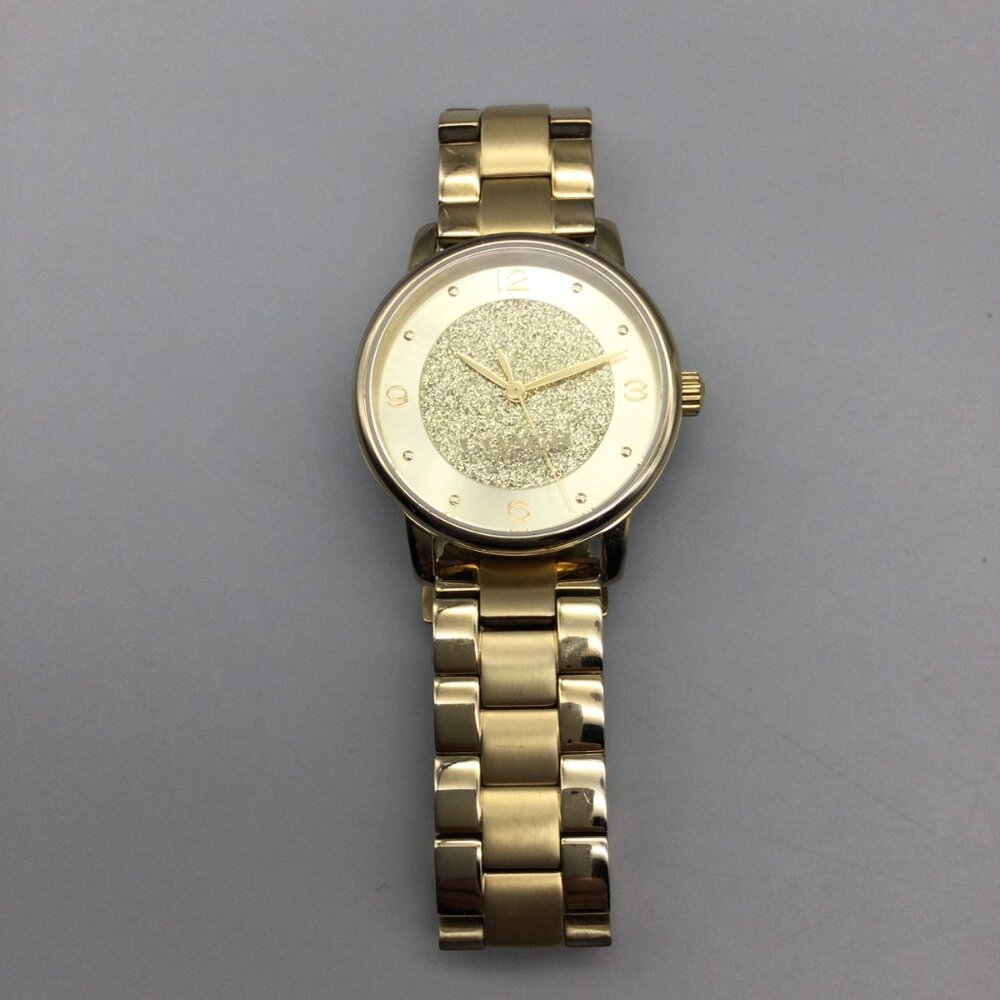 Coach Brand Watch Women 36mm Gold Tone Glitter Dial Logo New Battery 7.25" - Picture 7 of 13